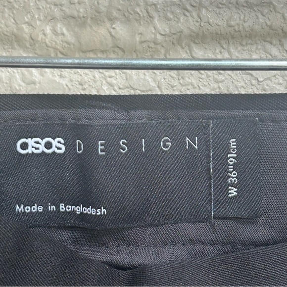 NWT ASOS Design Men’s Black Dress Shorts W36 Formal Chino Flat Front Smart - Picture 4 of 6